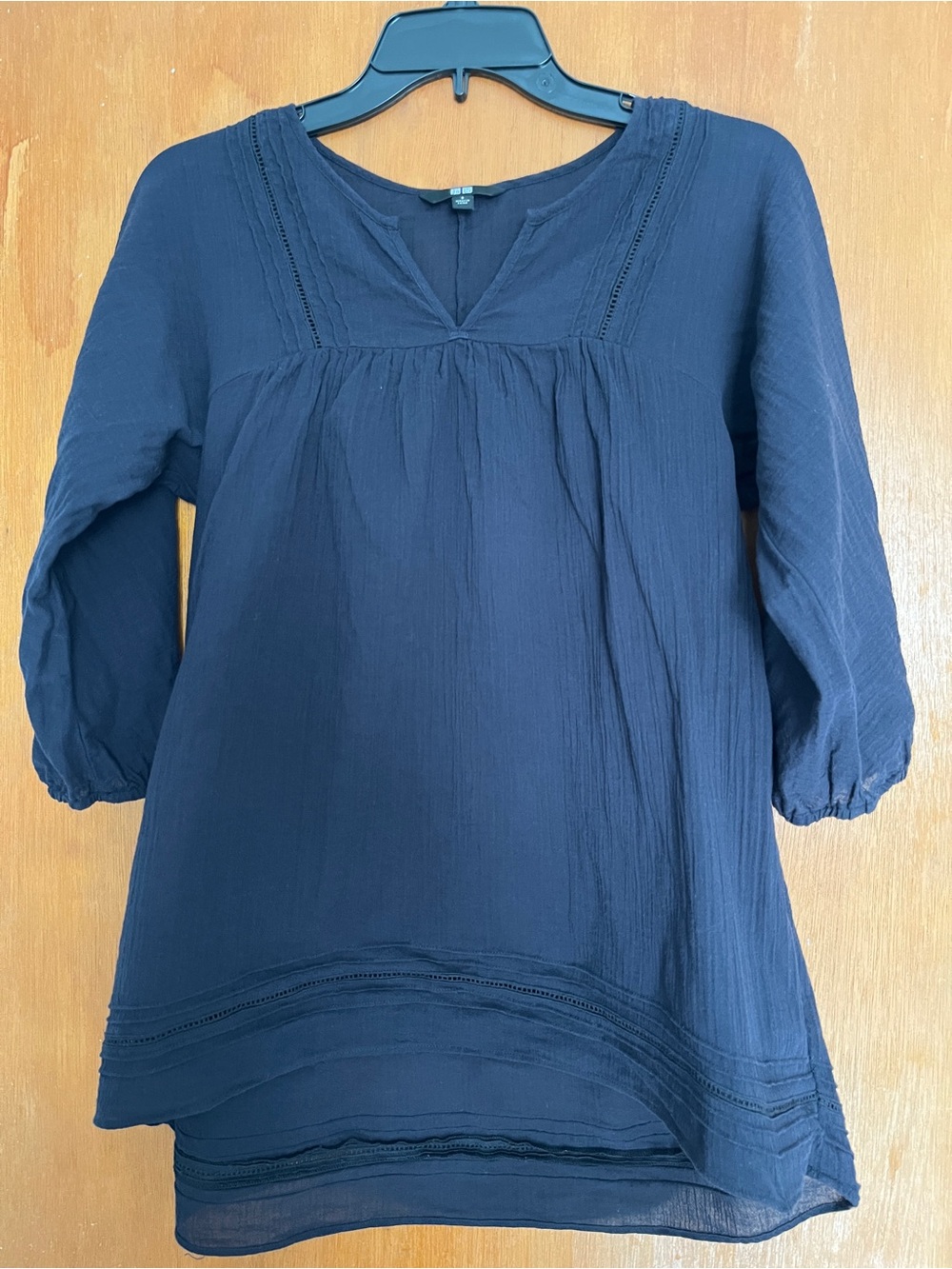 Uniqlo Navy Women's Peasant Blouse